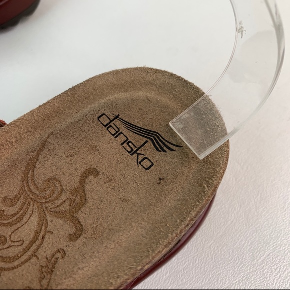 Dansko Burgundy T Strap Thong Comfort Sandal sz 37 - Picture 9 of 11
